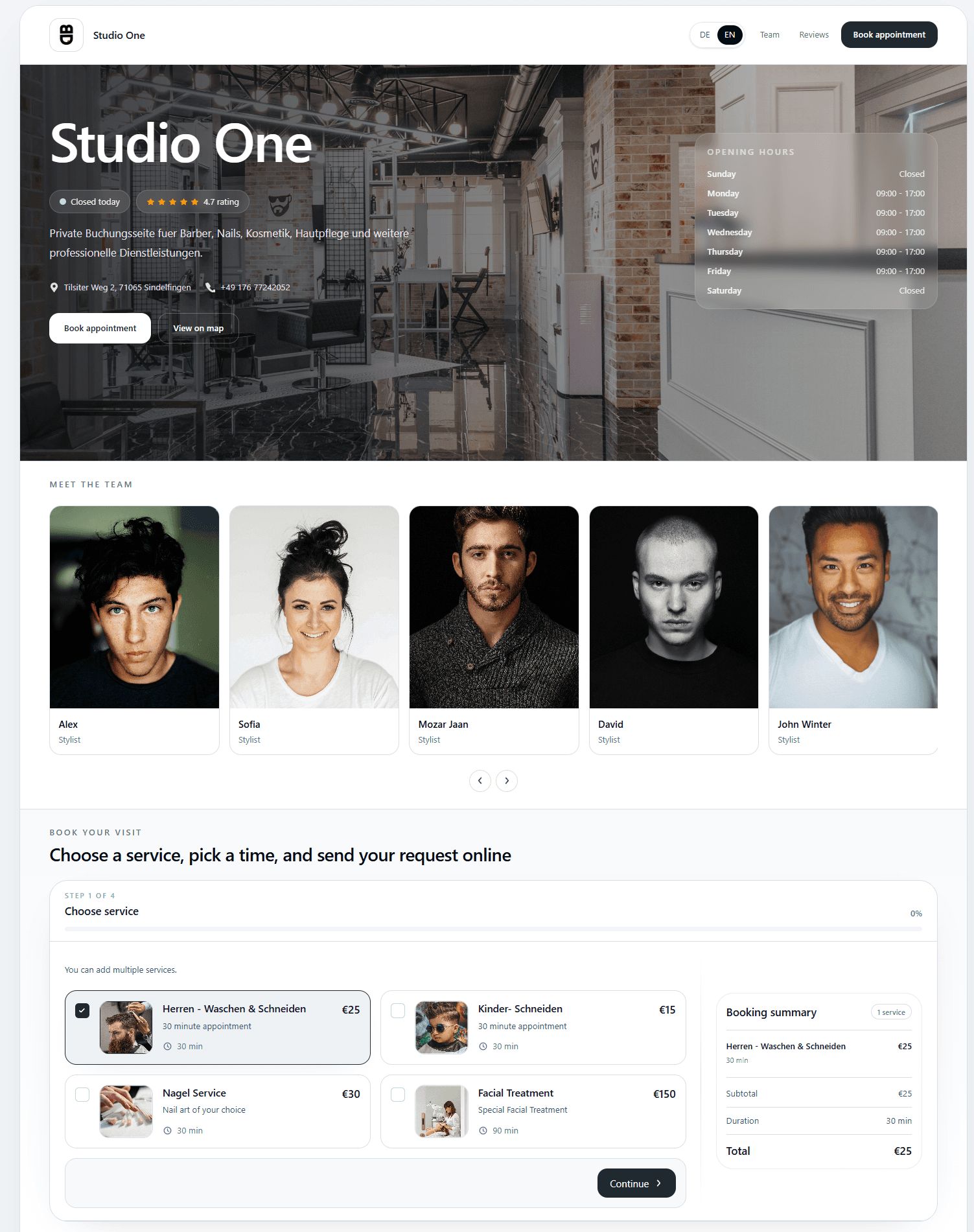 Example of a Meetimely booking page